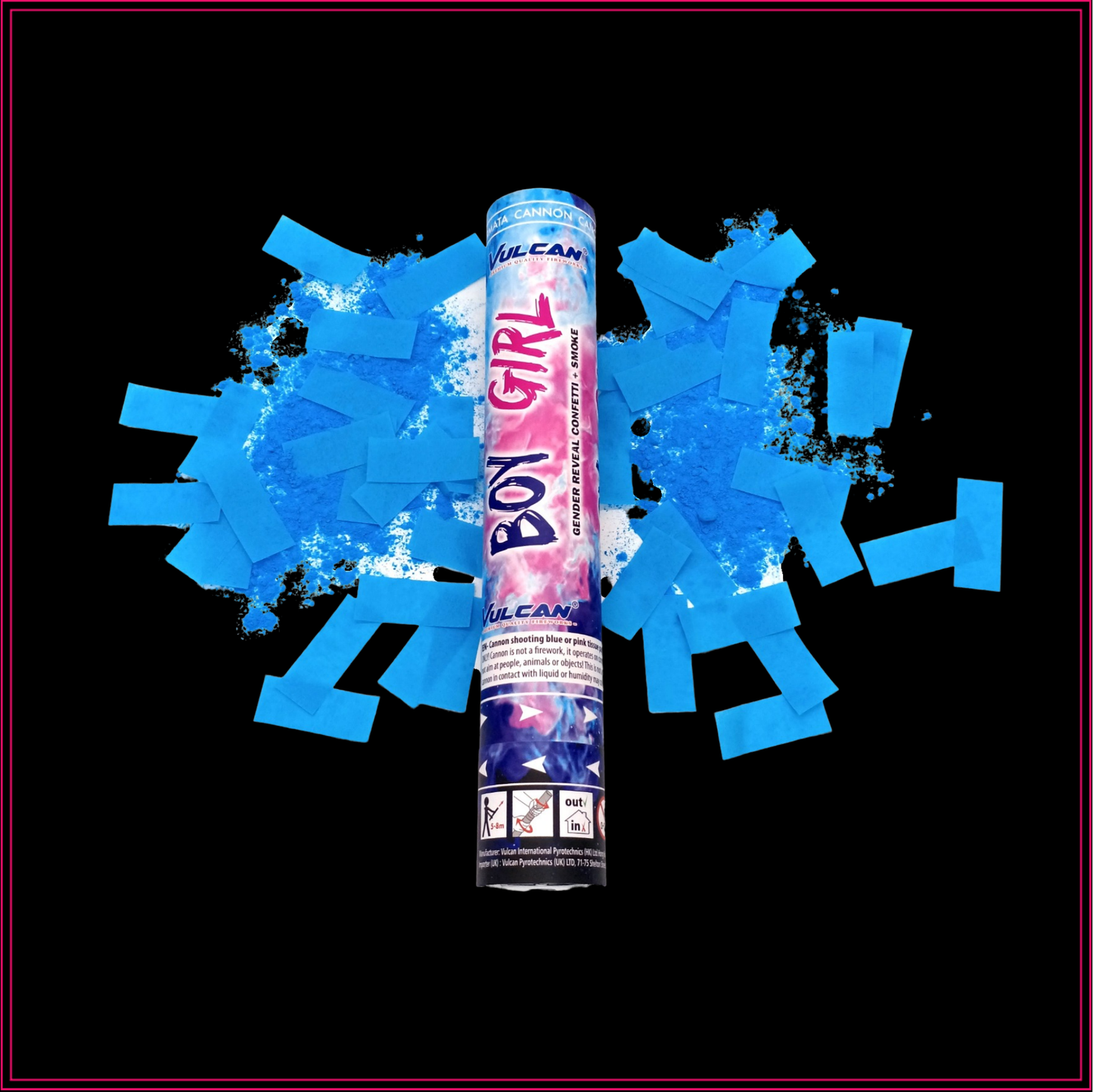 Gender reveal confetti & rookshooter BLAUW