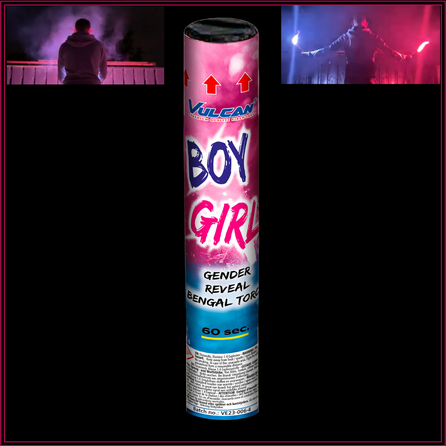Bengal flare gender reveal PINK