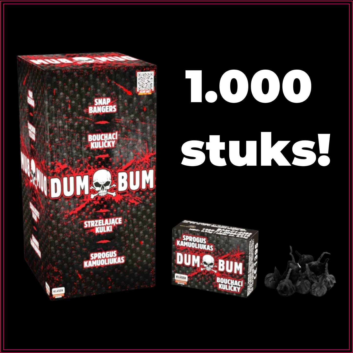 DumBum XL knalerwten - XL BOX 1000 stuks!